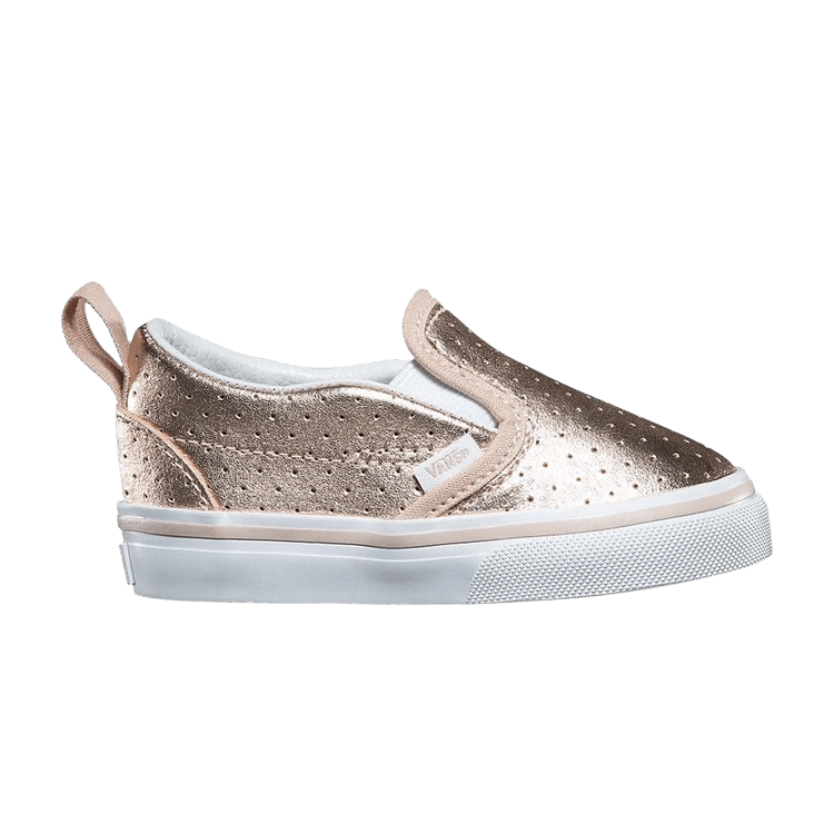 Slip-On V Toddler 'Perf Leather - Rose Gold'