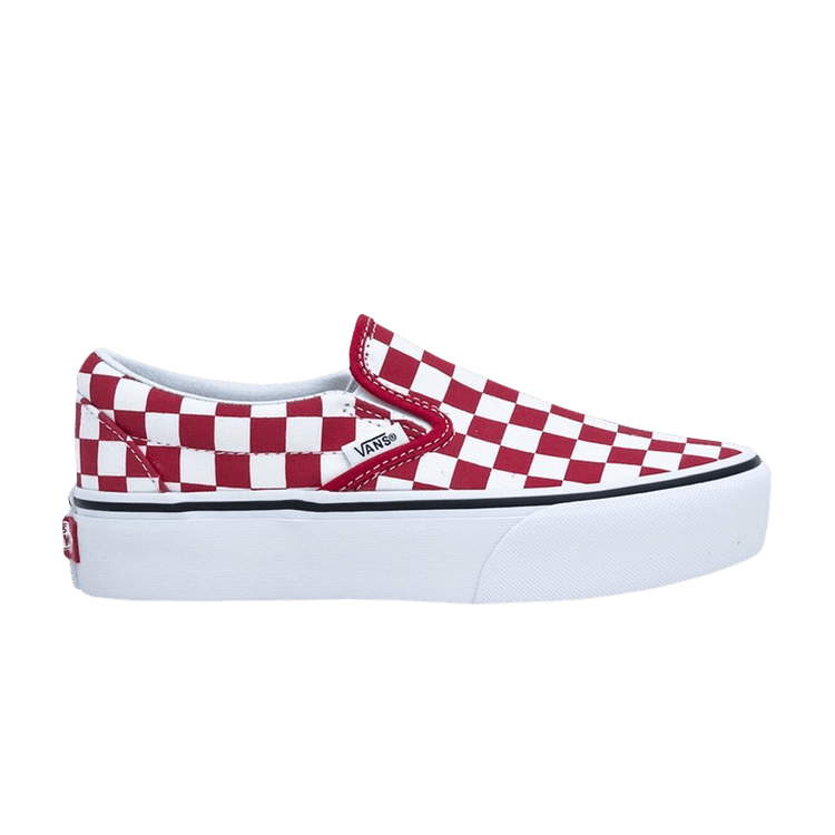 Classic Slip-On Platform 'Checkerboard - Racing Red'