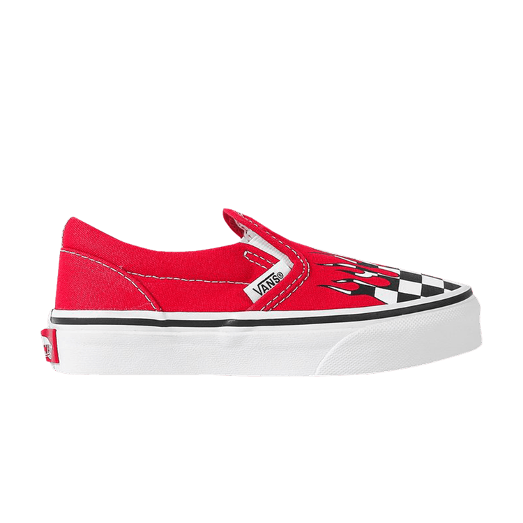 Classic Slip-On Kids 'Checker Flame - Racing Red'