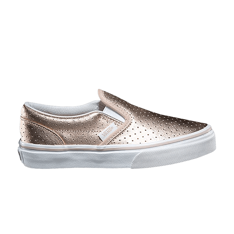 Classic Slip-On Kids 'Perf Leather - Rose Gold'