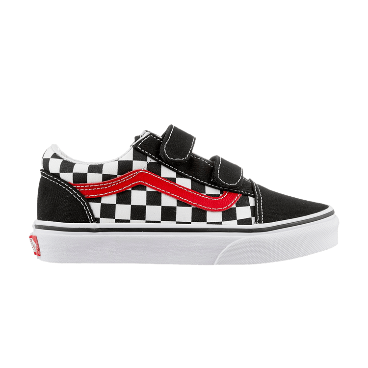 Old Skool V Kids 'Checkerboard - Black Red'