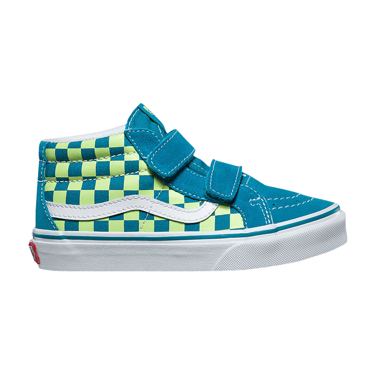 Sk8-Mid Reissue V Kids 'Checkerboard - Enamel Blue Sharp Green'