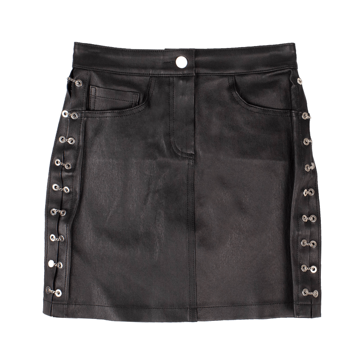 Amiri Leather Chain Mini Skirt 'Black' | GOAT