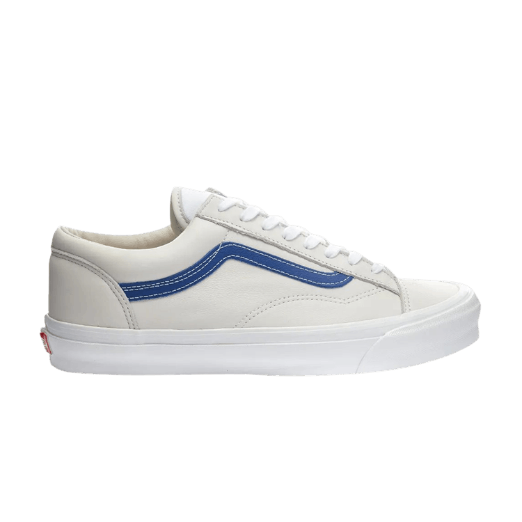 Vans white hotsell and blue stripe