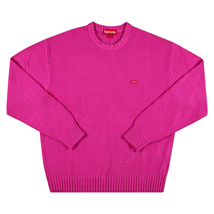 Supreme Textured Small Box Sweater 'Pink' | GOAT