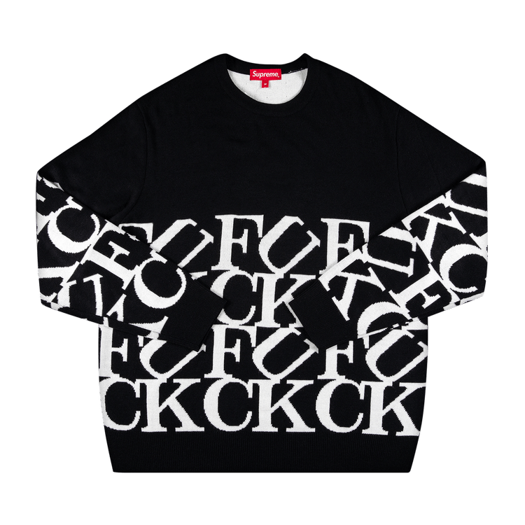 Supreme Fuck Sweater 'Black' | GOAT