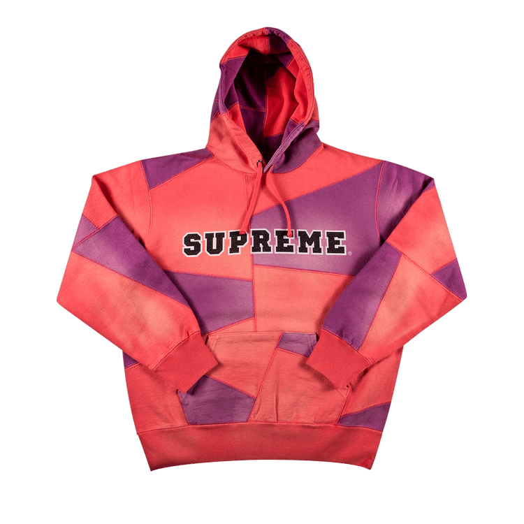 Buy Supreme Patchwork Hooded Sweatshirt 'Bright Coral' - FW20SW16