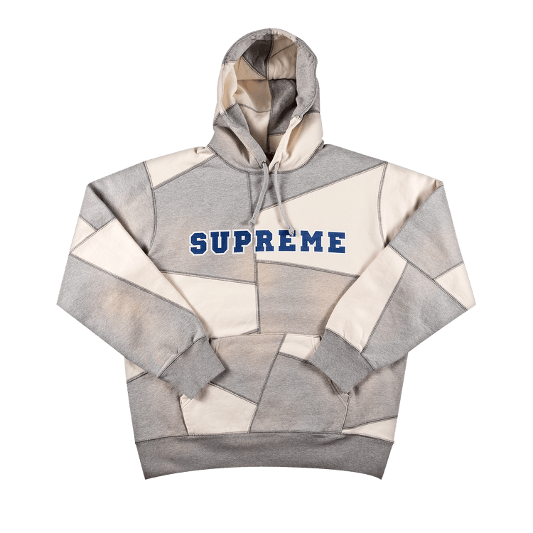 Supreme patchwork deals hoodie white
