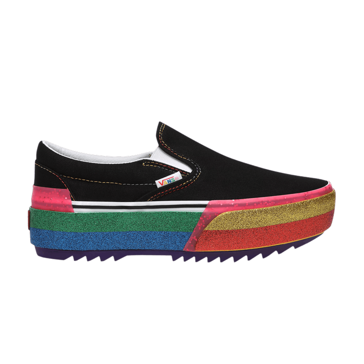 Classic Slip-On Stacked Platform 'Glitter - Black Rainbow'