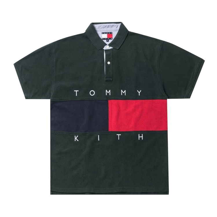 Buy Kith x Tommy Hilfiger Flag Short-Sleeve Polo 'Forest' - KH3389