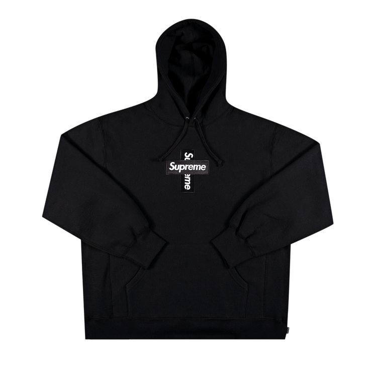 Supreme Cross Box Logo Hooded Sweatshirt 'Black'