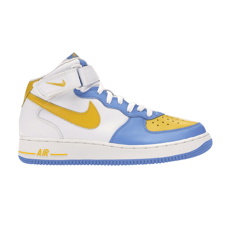 NIKE AIR FORCE1フォースワンミッドMID限定LAKERS27.5cmレイカーズ八村塁コービーブライアント紫イエロー黄色レブロンジェームズ306352-151