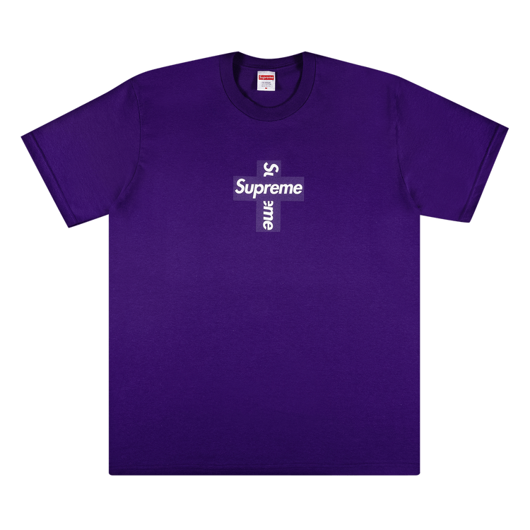 Supreme Cross Box Logo Tee 'Purple' GOAT