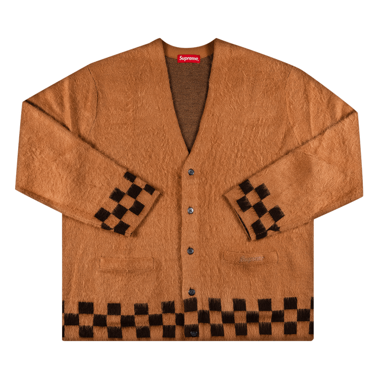 Buy Supreme Brushed Checkerboard Cardigan 'Camel' - SS21SK17