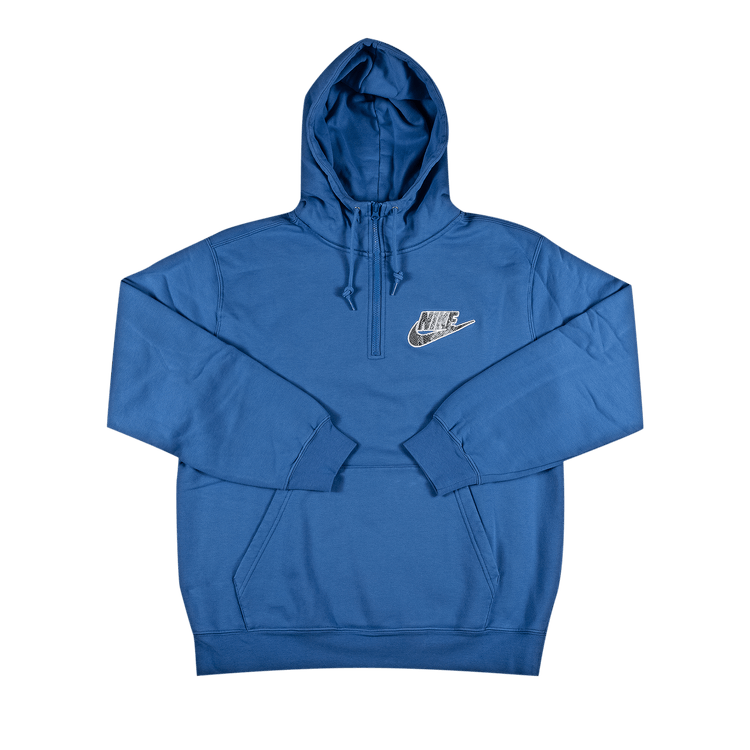 Supreme x Nike Half Zip Hooded Sweatshirt 'Blue'