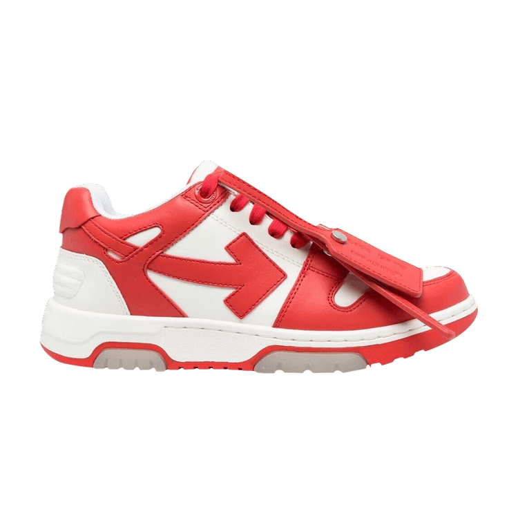 OFF-WHITE | OOO OUT OF OFFICE CALF LEATHER SNEAKERS 灰×赤 OFF-WHITE Red Out of Office Leather Sneakers On foot review