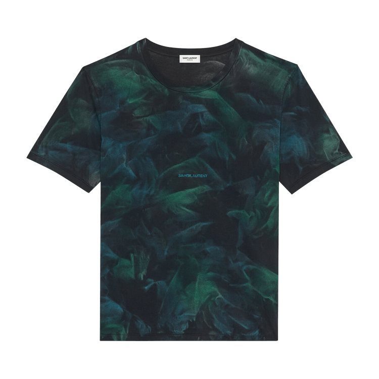 Saint Laurent Tie Dye T Shirt Black Green