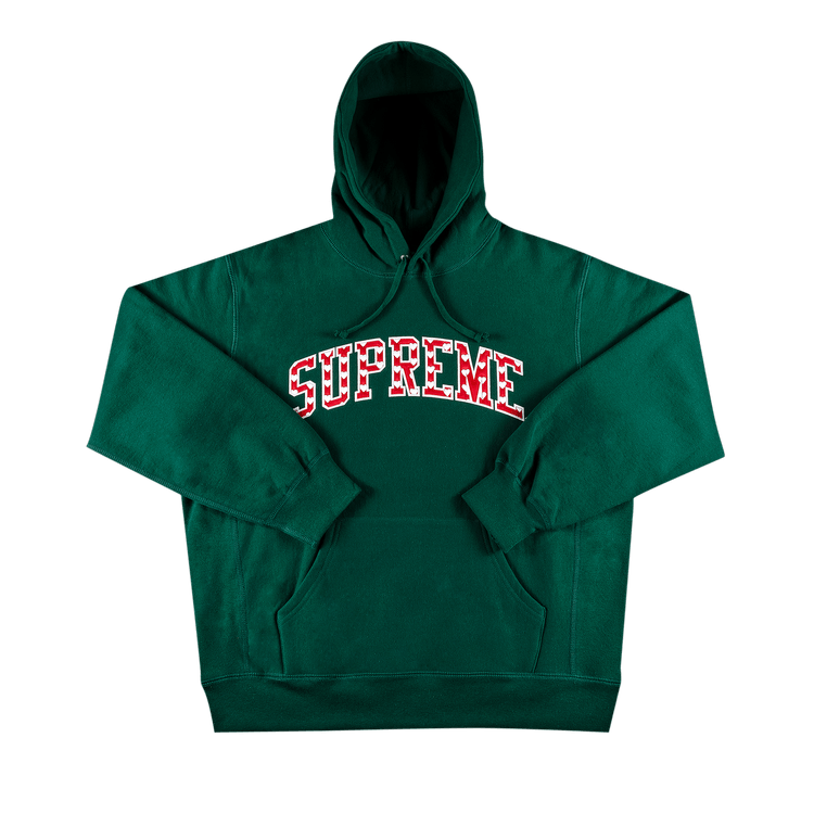Supreme Hearts Arc Hooded Sweatshirt 'Dark Green' | GOAT