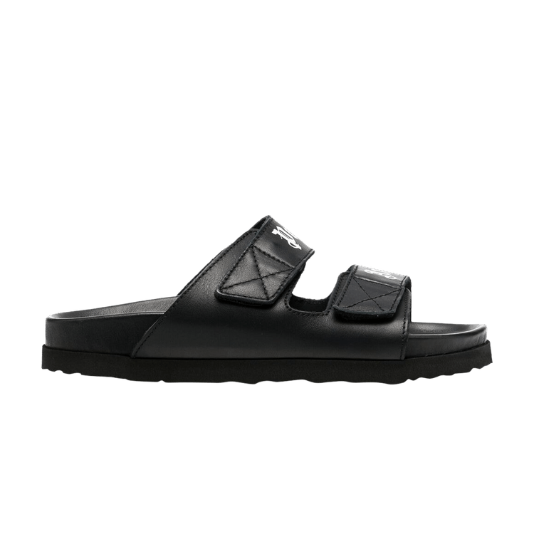 サンダル・ミュール PALM ANGELS LEATHER SANDAL WITH LOGO Palm Angels Kids logo-print Leather Sandals | Black | FARFETCH