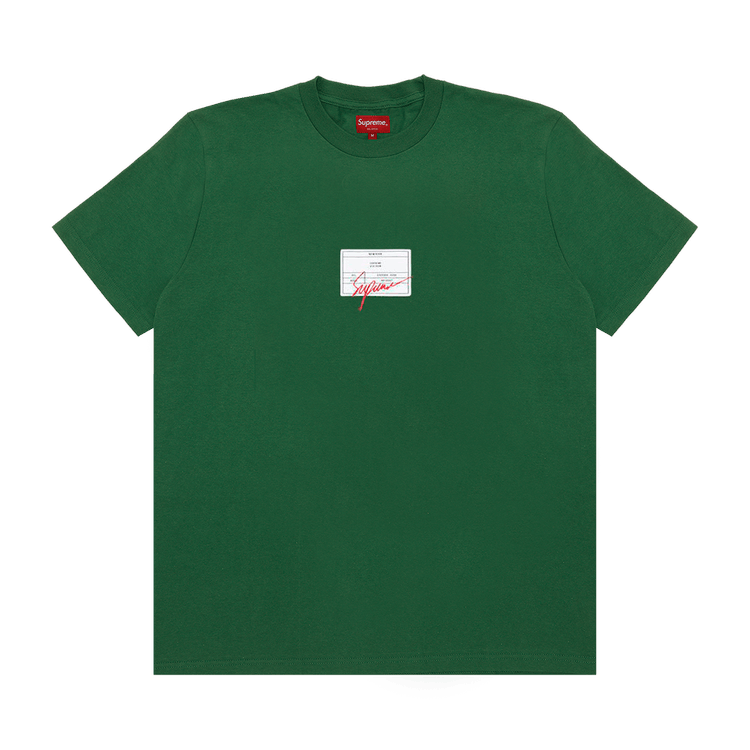 Buy Supreme Signature Label Short-Sleeve Top 'Olive' - SS21KN66 