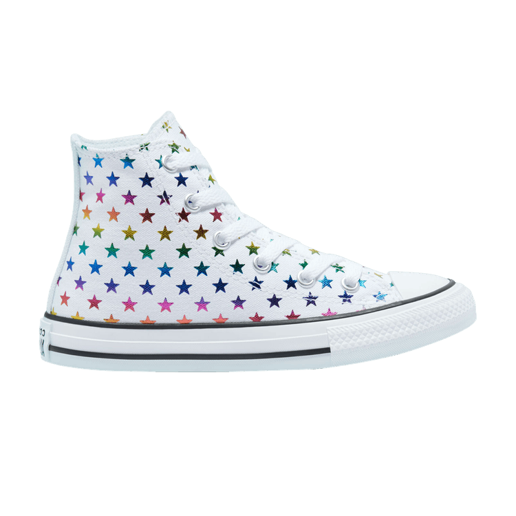 Chuck Taylor All Star High GS 'Allover Metallic Stars - White'