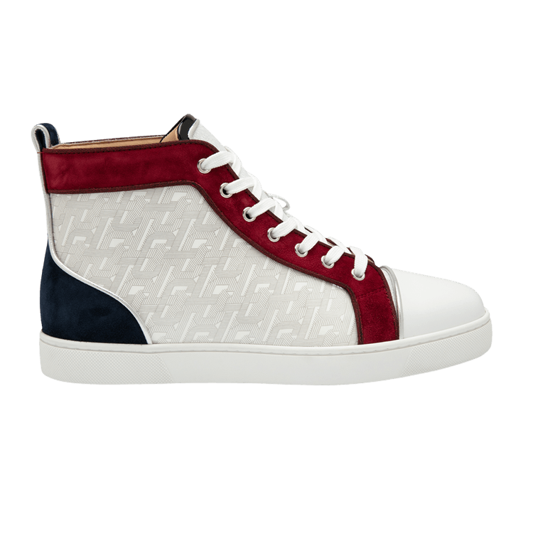 Christian Louboutin Men's Louis Orlato Allover Logo Denim High-Top Sneakers