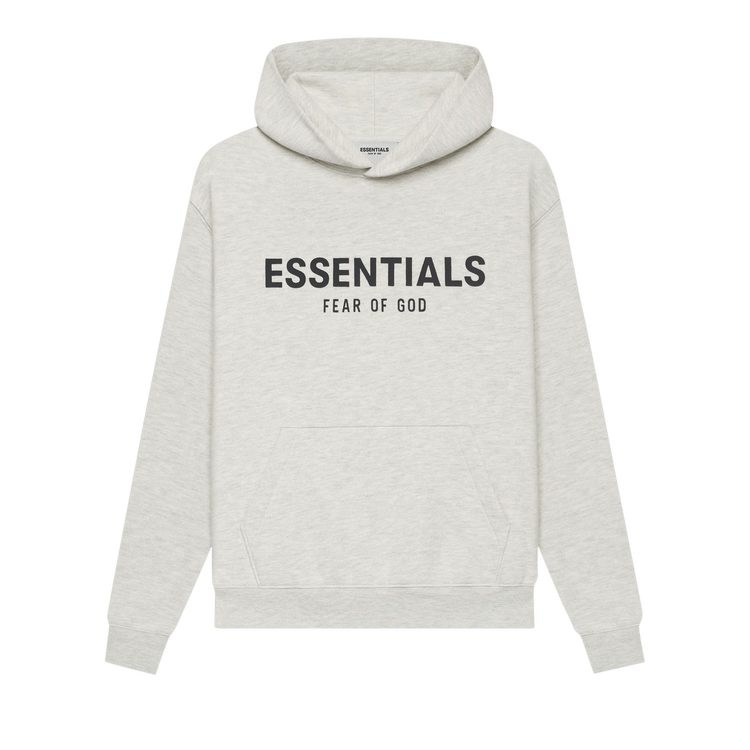 Buy Fear of God Essentials Kids PullOver Hoodie 'Light Heather Oatmeal
