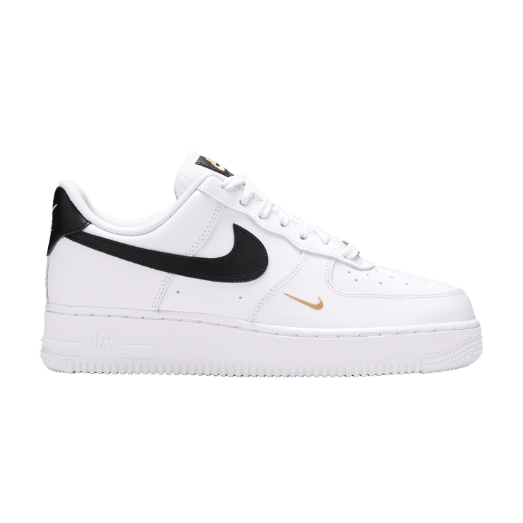 white nike air force 1's with black checkmark