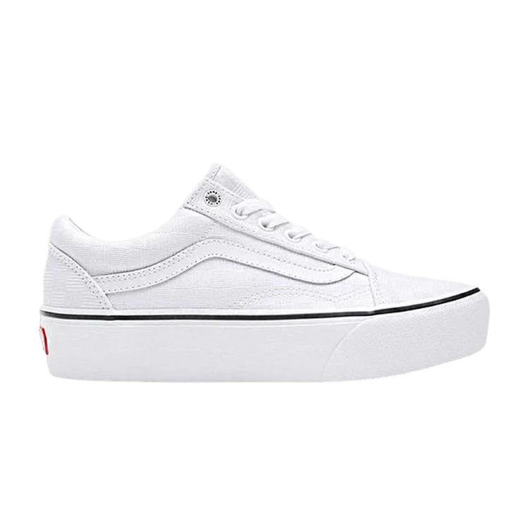 Old Skool Platform 'Tonal Checkerboard - White'