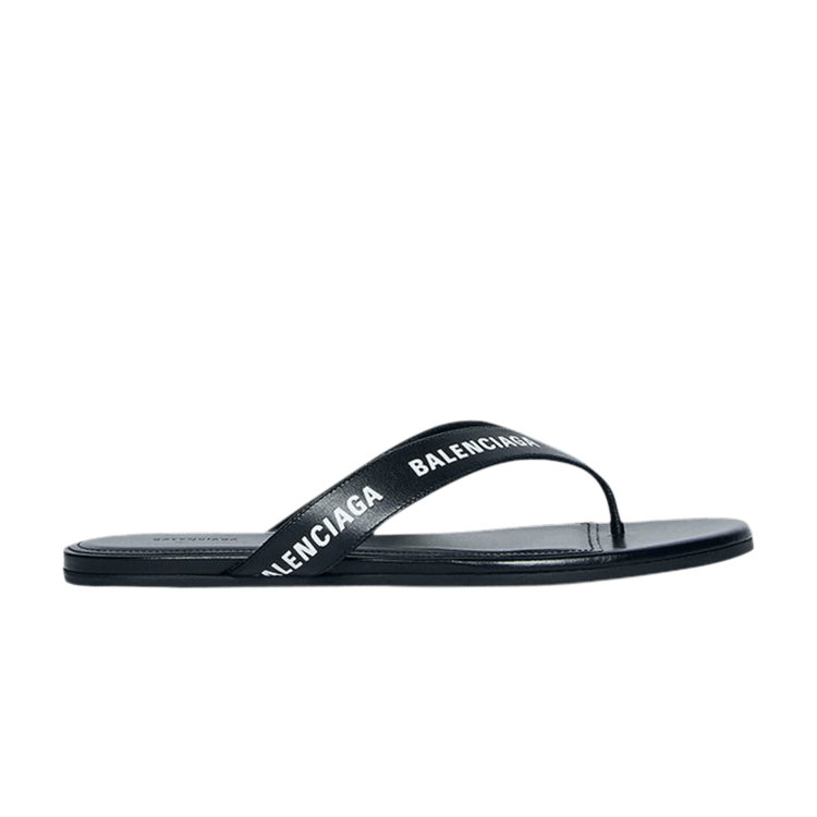 Buy Balenciaga Wmns Flip Flop Slides 'Allover Logo - Black