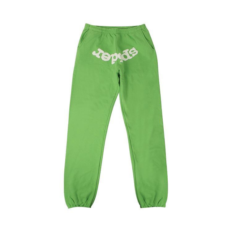 Sp5der Logo Print Sweatpants 'Green' | GOAT