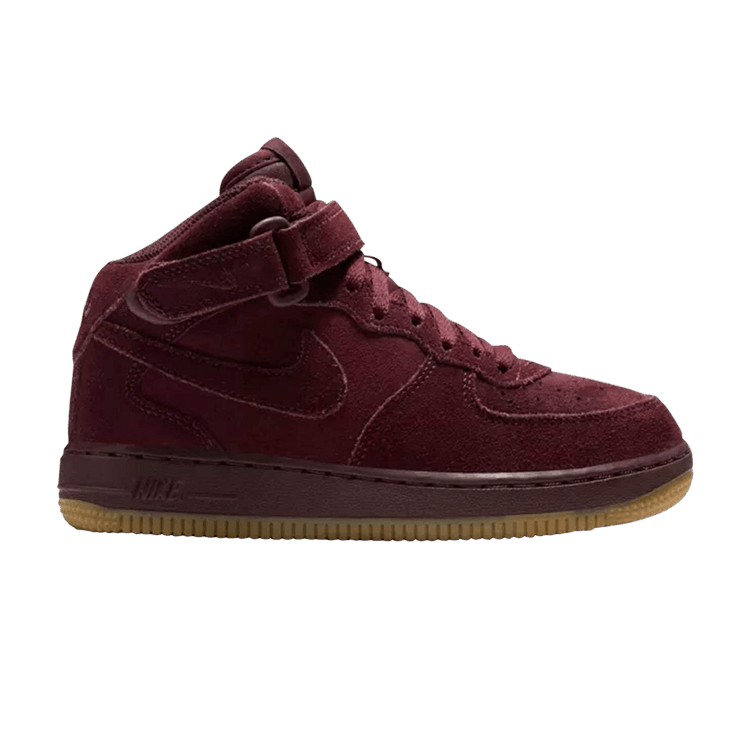 burgundy air force 1 mid