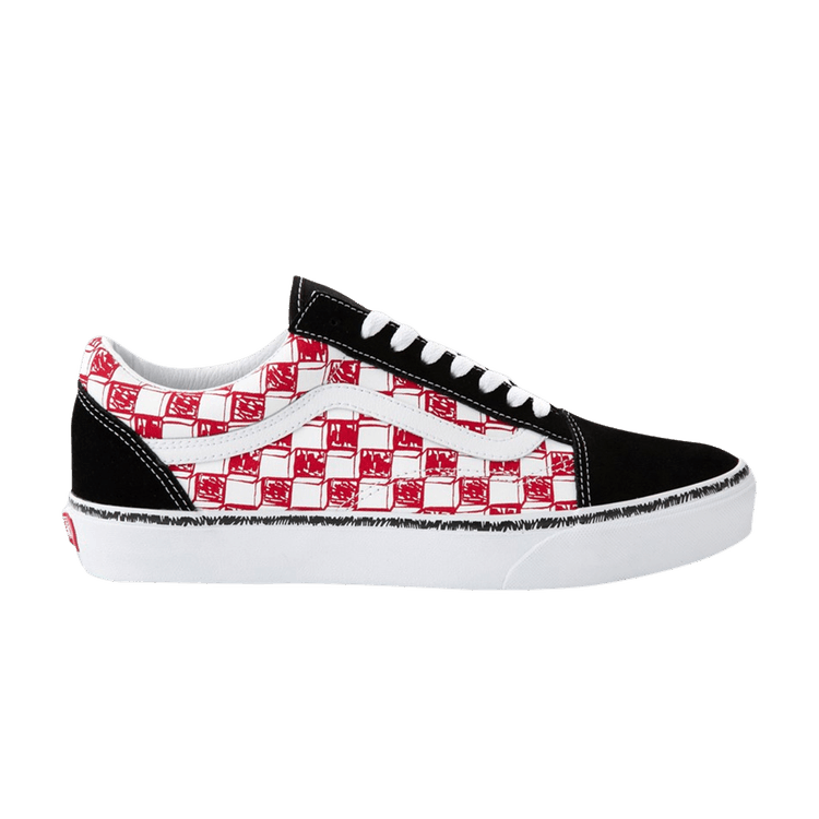 Old Skool 'Sketch Checkerboard - Black Red'