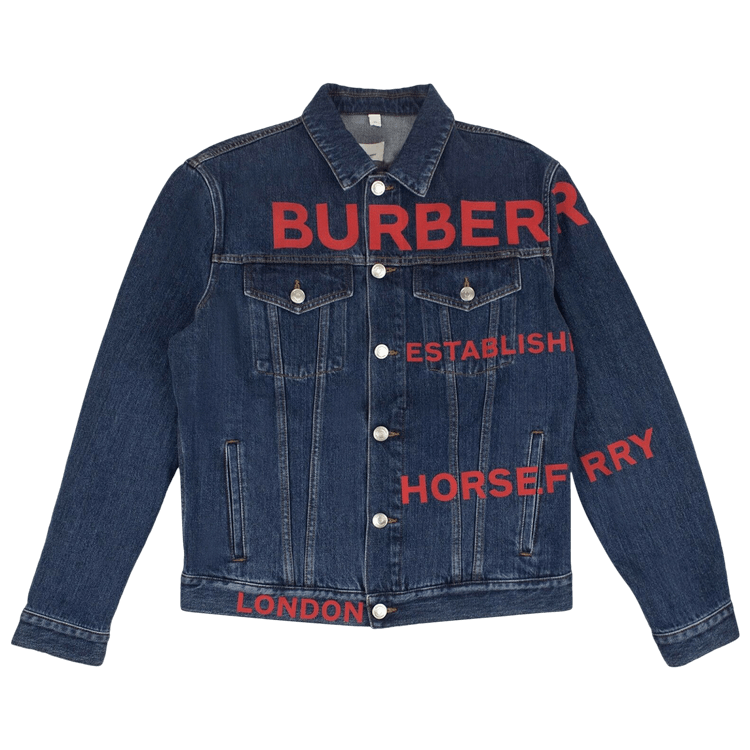 Buy burberry Burberry Denim Print Jacket 'Blue' Online in India