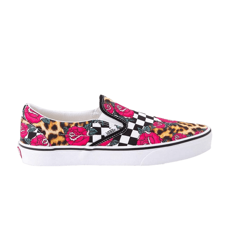 Classic Slip-On 'Rose Animal Checkerboard'