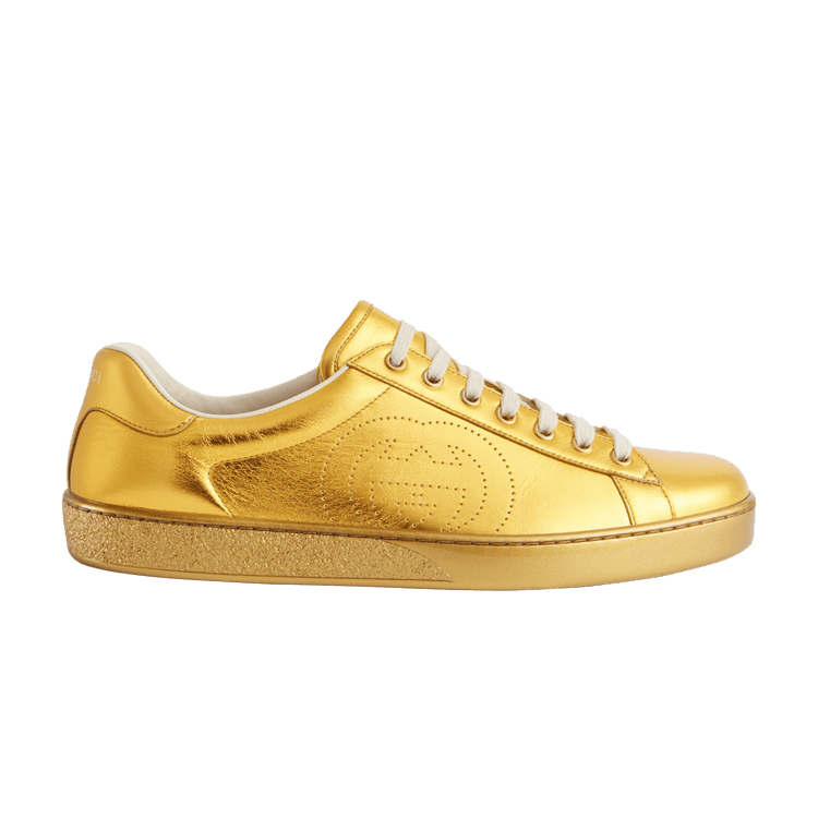 Gold gucci sneakers mens clearance