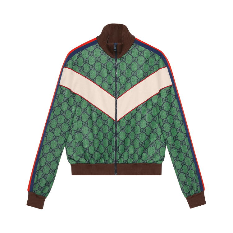 Buy Gucci GG Jersey Zip Jacket With Web 'Yard/Inchiostro' - 653367