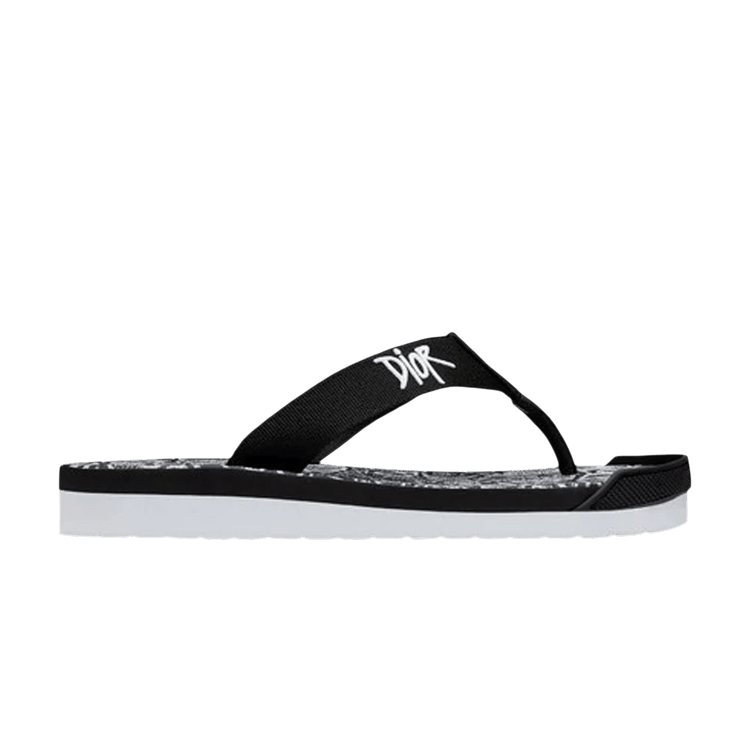 Dior × Shawn Stussy ディオール ステューシー サンダル42 Buy Shawn Stussy x Dior Embroidery Flip Flops 'White Black