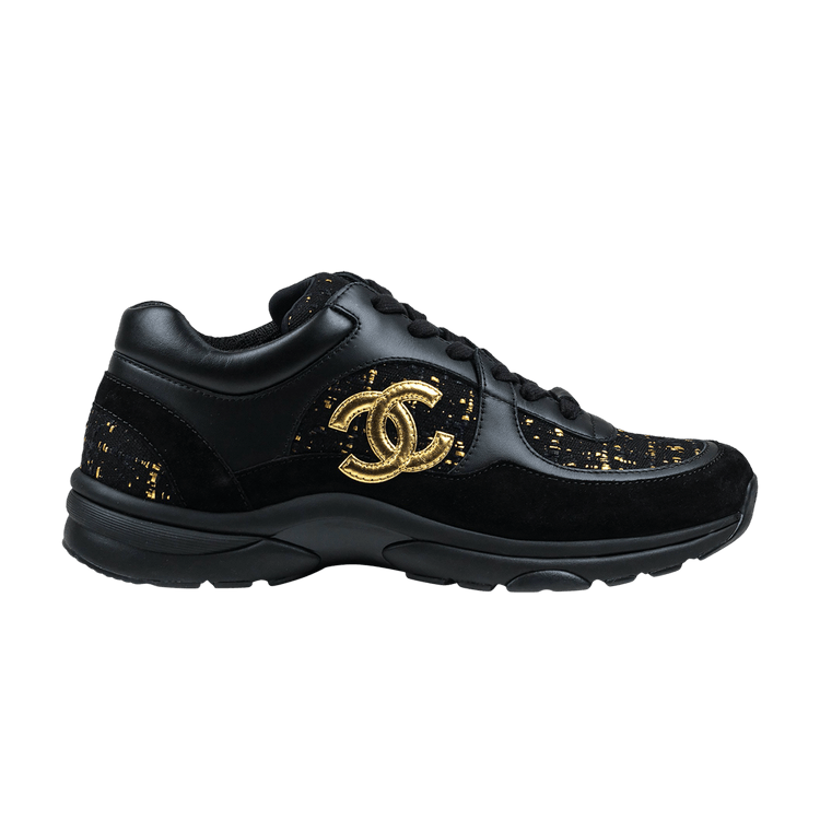 Buy Chanel CC Logo Sneaker Black Gold G34361 Y53421 K1730 GOAT