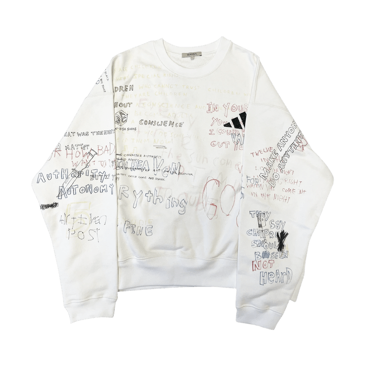 Arturo solamente Nombrar Buy Yeezy Season 5 Handwriting Sweatshirt 'Arctic' - KW5SU2115 062 | GOAT