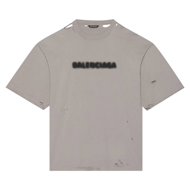 Buy Balenciaga Blurry Wide Fit T Shirt Steel Grey Black 661715