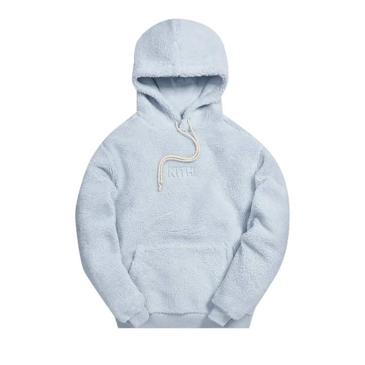 Buy Kith Sherpa Box Logo Hoodie Illusion Blue KH2425 109 GOAT