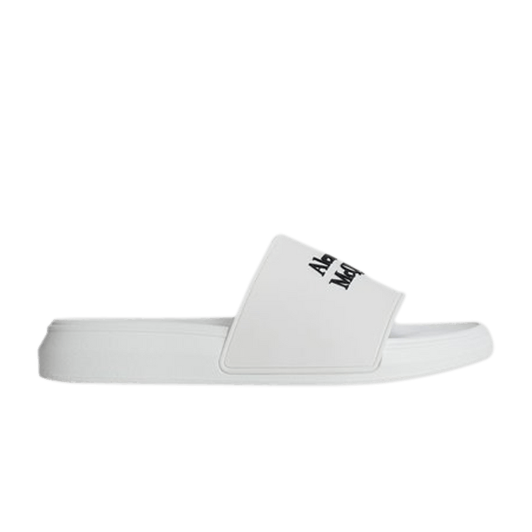 ★Alexander McQUEEN★ White Rubber Slippers 663564W4RF09061 Buy Alexander McQueen Logo Pool Slides 'White' - 663564