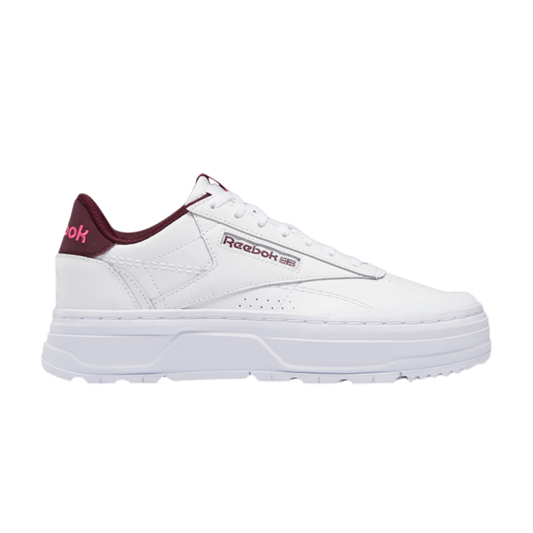 Wmns Club C Double Geo 'White Maroon'