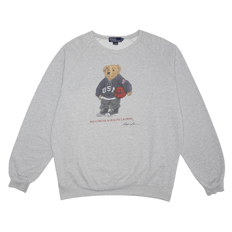 Buy Vintage Polo by Ralph Lauren Bear Crewneck Sweater 'Grey