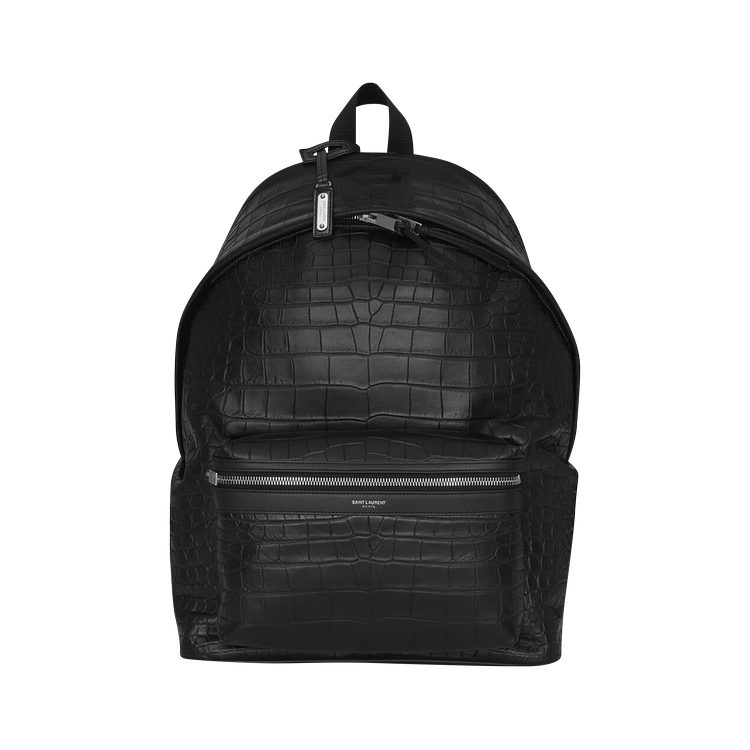 Saint Laurent City crocodile-effect Backpack - Black