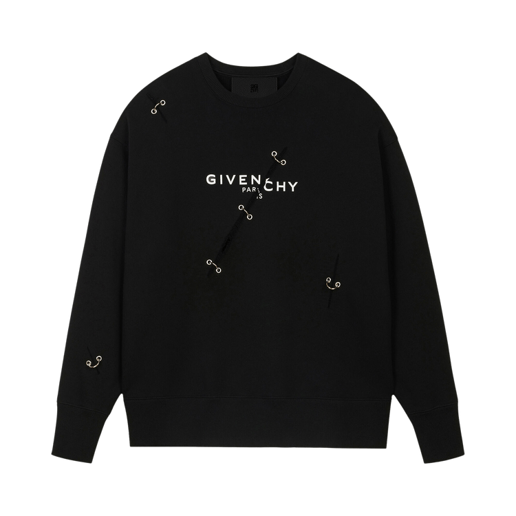 Givenchy Oversized Sweatshirt With Metal Details 'Black' | GOAT