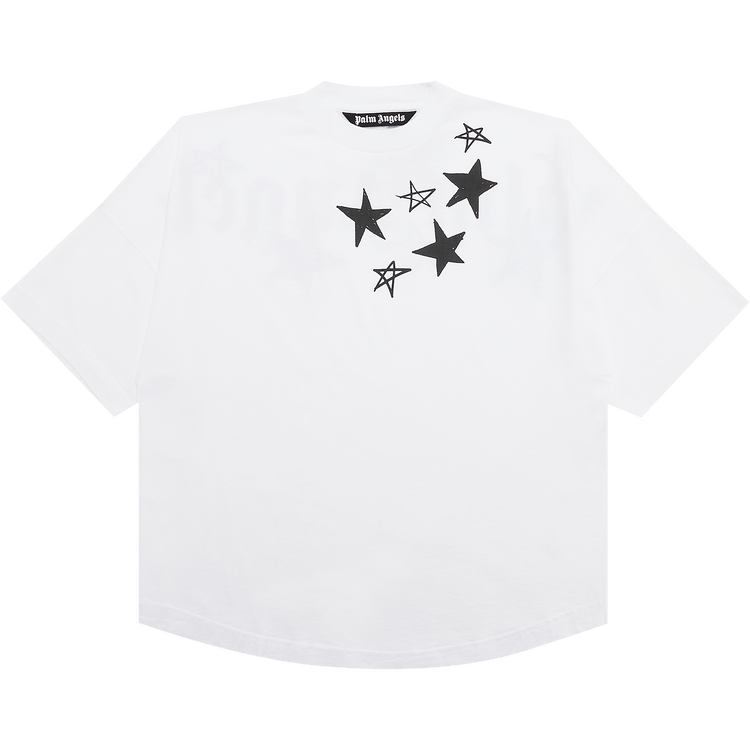 Buy Palm Angels Shooting Stars Overlogo Tee 'White/Black' -  PMAA002F21JER0040110 | GOAT