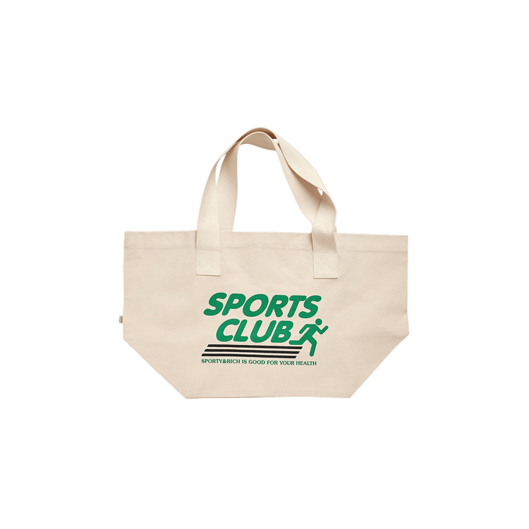 Sporty & Rich Logo Print Canvas Tote Bag