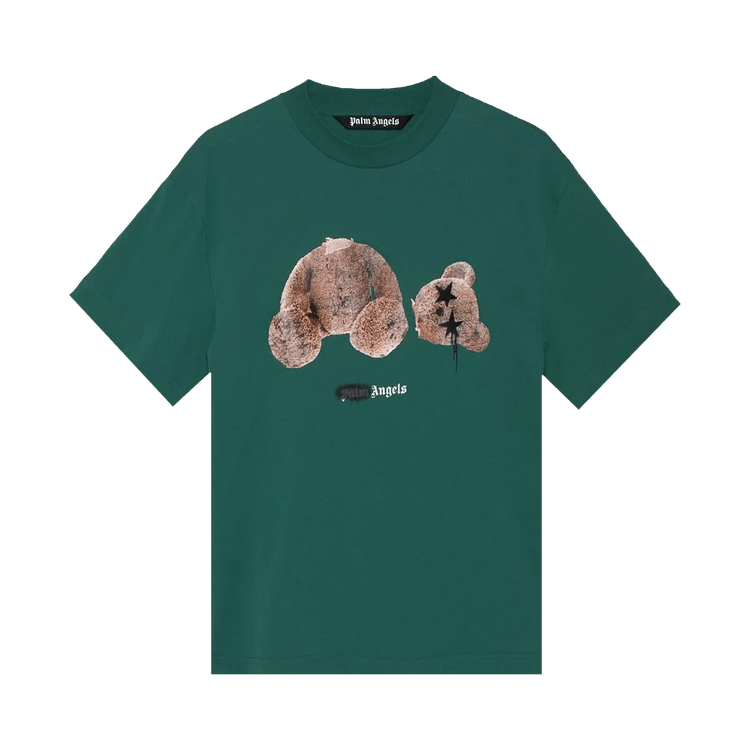 Buy Palm Angels Spray Bear Classic Tee 'Forest Green'  PMAA001F21JER0275760 GOAT